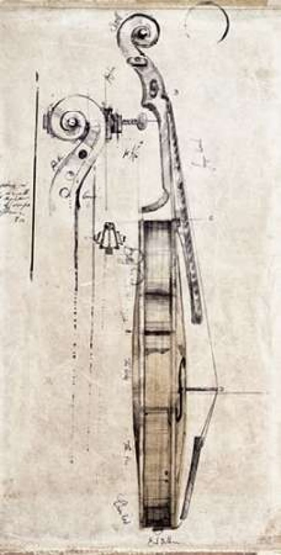 Violin Study-Side Canvas Art - Symposium Design (12 x 18)