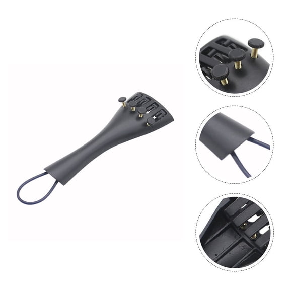 SEWCHICS Violin Tailpiece Black Aluminum Alloy Plastic 4 Fine Tuners Easy Tuning