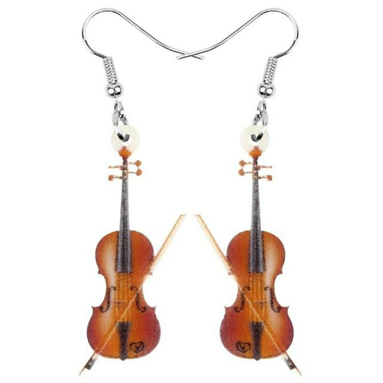 Violin Viola Earring Earrings Acrylic Fiddle Mandolin Classical