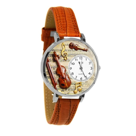 Violin Watch in Silver (Large)
