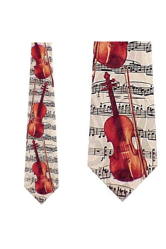 Violin and Sheet Necktie Mens Tie by Steven