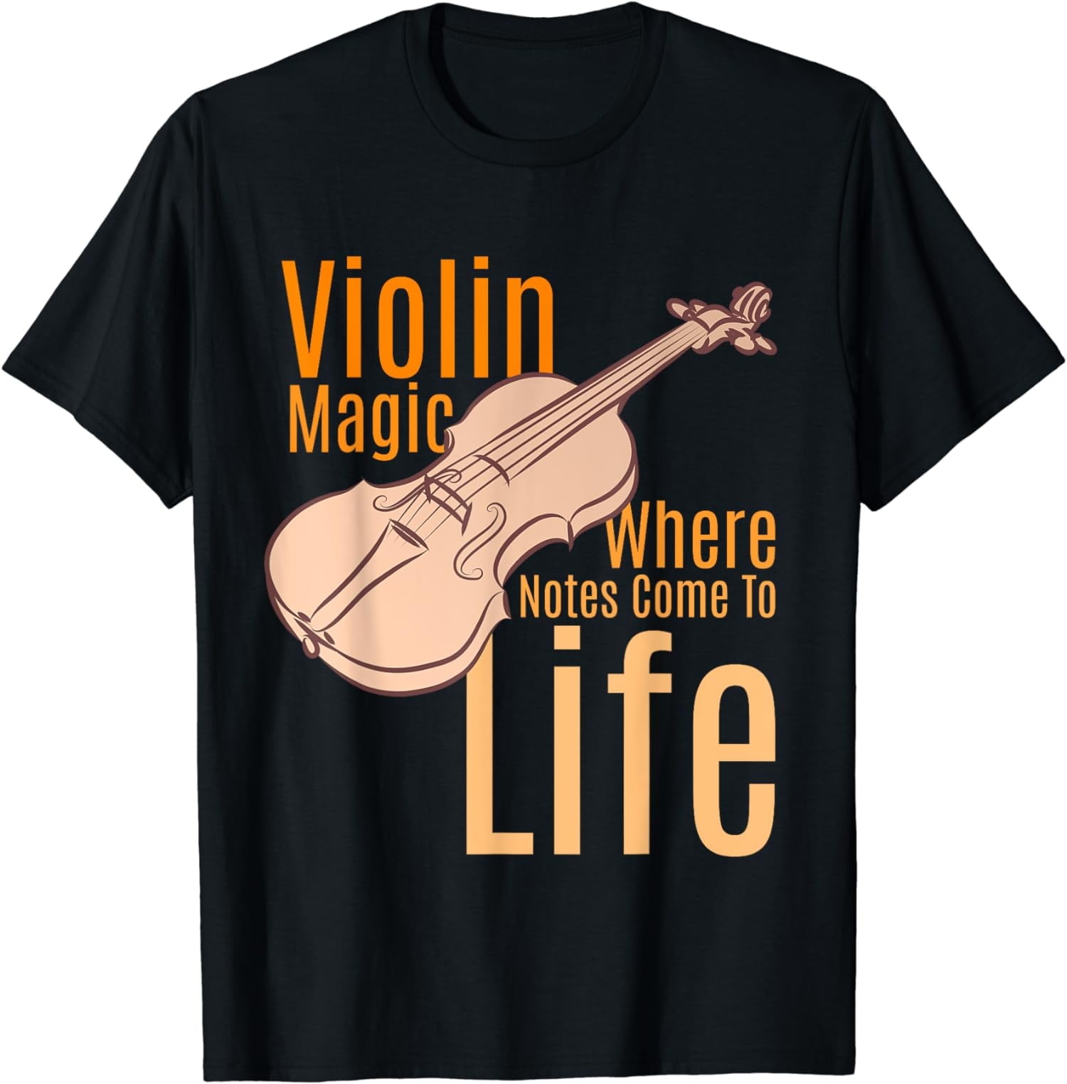 Violin magic, where notes come to life, line art drawing ske TShirt