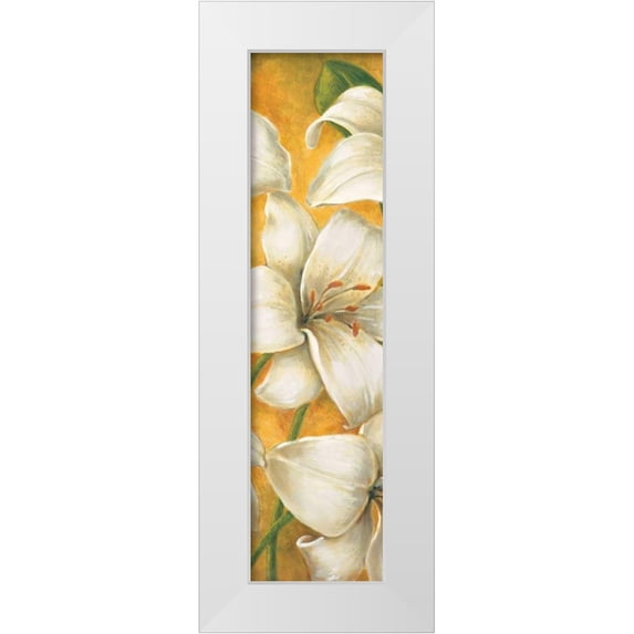 Viollet, Pierre 11x32 White Modern Wood Framed Museum Art Print Titled - Concert de lys I