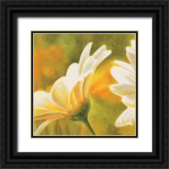 Viollet, Pierre 12x12 Black Ornate Wood Framed with Double Matting Museum Art Print Titled - Marguerites dans le soleil 2
