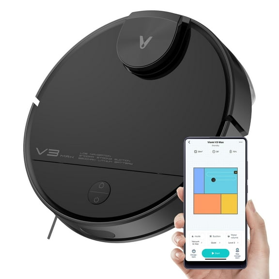 Viomi Smart Robot Vacuum V3 Max Duster Vacuum & Mop for Multi Floors, Black