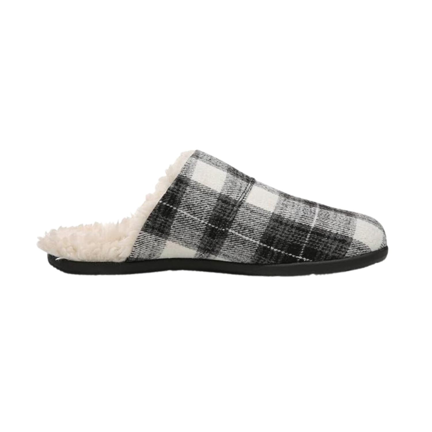 Vionic Alfons Menâ€™s Orthotic Comfort Slipper, Black Plaid 