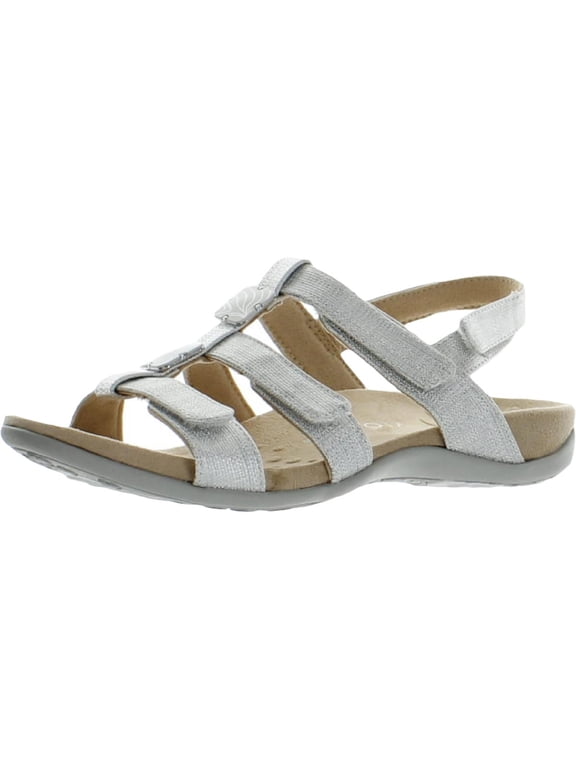 Amber Women's Sandals Silver Met Linen Size 7 M