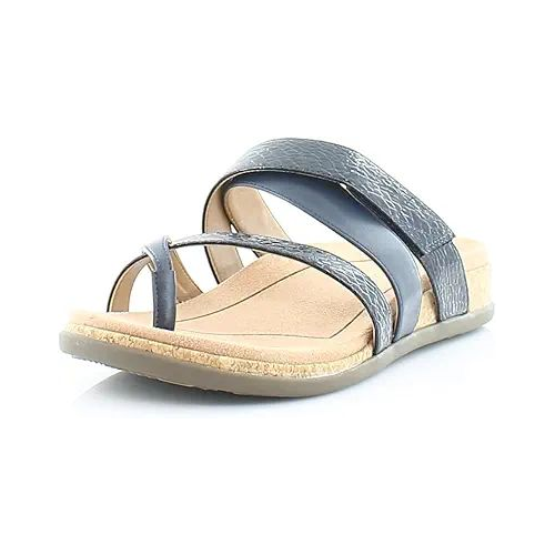 Vionic Women's Copal Luelle Sandal Dark Blue Patent Lizard 9M