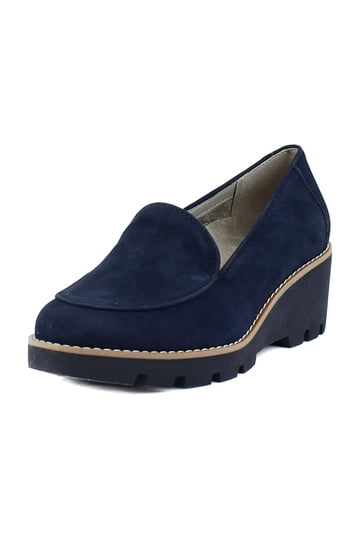 chinese dress ladies Women's Caldise Leather Low Heel Dress Shoes - Navy Leather