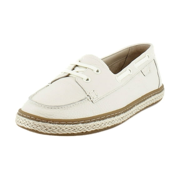 Vionic Women's Bay Boat Shoe Cream Leather 7.5M