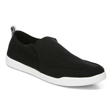 Vionic Women's Beach Malibu Slip-On Shoes Black Eco-Friendly Canvas 10011609001