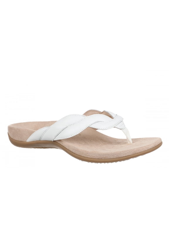 Women's Bella Braid Toe Post Sandal, White, 8, Medium