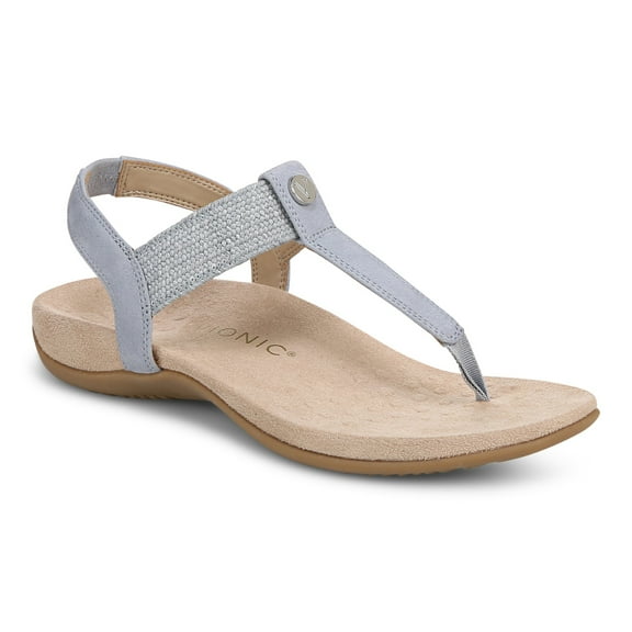 Vionic Women's Brea Ankle Straps Heeled Sandal Blue Mist Nubuck 6M