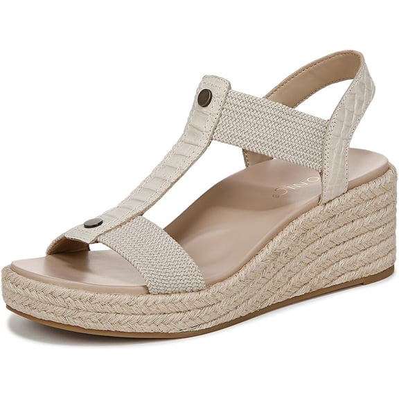 Vionic Calera Women's Sandals Cream Snake Leather/Fabric Size 7 M