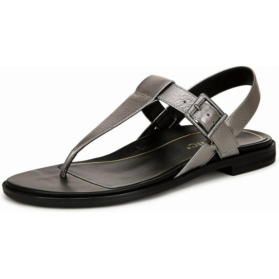 Vionic Women's Cora Toe Post Slingback Sandal Pewter Metallic 9.5W