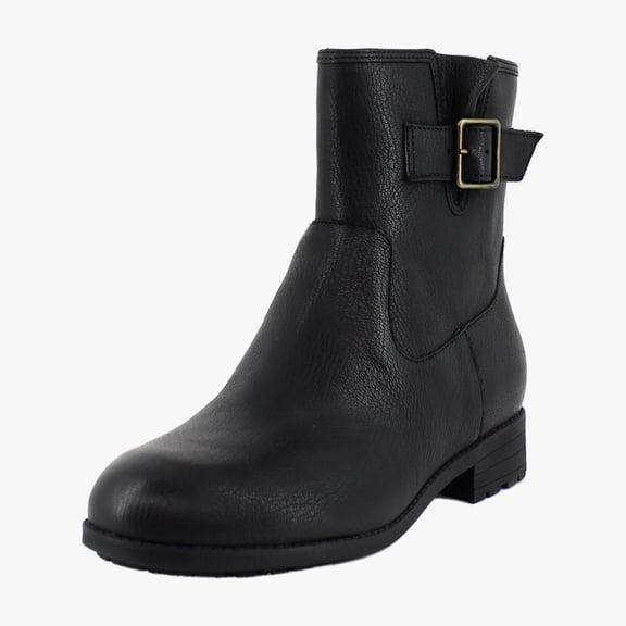 Vionic Women's Jill Zip Short Boot Black Leather 7.5M