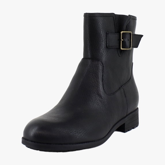 Vionic Women's Jill Zip Short Boot Black Leather 7.5M