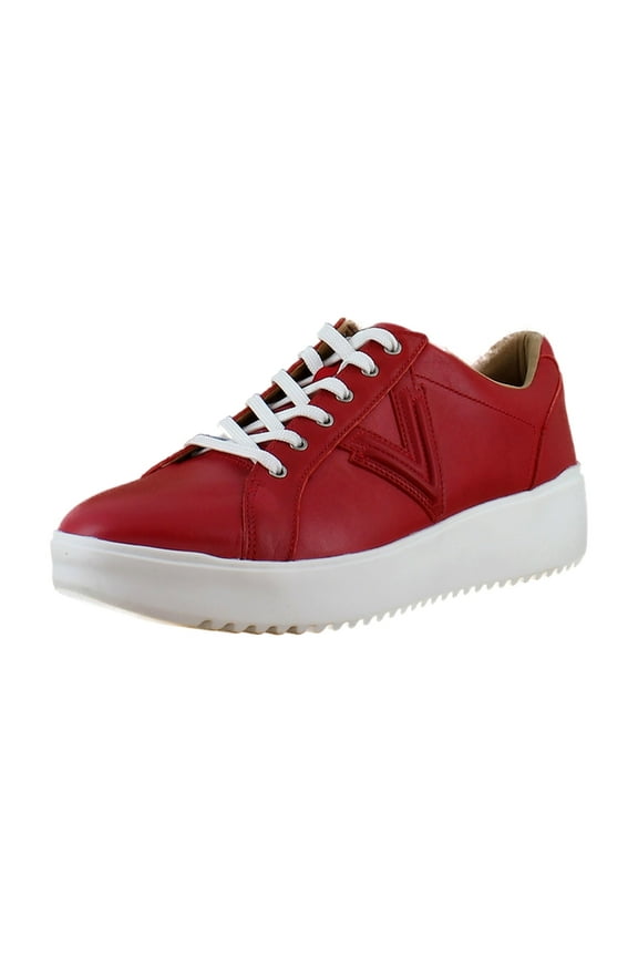 Kearny Laceup Women's Fashion Sneakers Red Leather Size 13 M