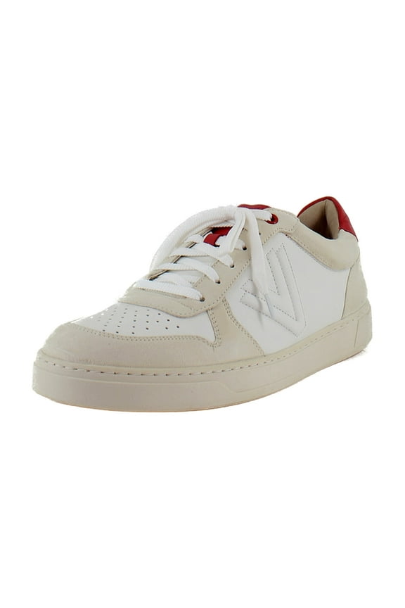 Lucas Men's Fashion Sneakers Cream/White/Red Leather Size 13.5 M
