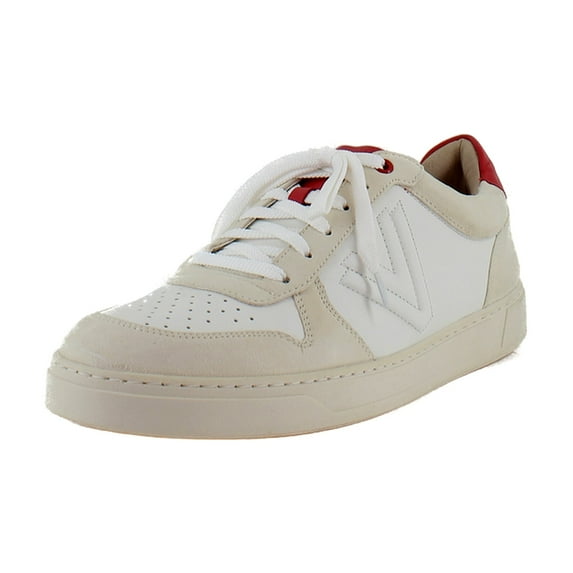 Vionic Lucas Men's Fashion Sneakers Cream/White/Red Leather Size 14 W