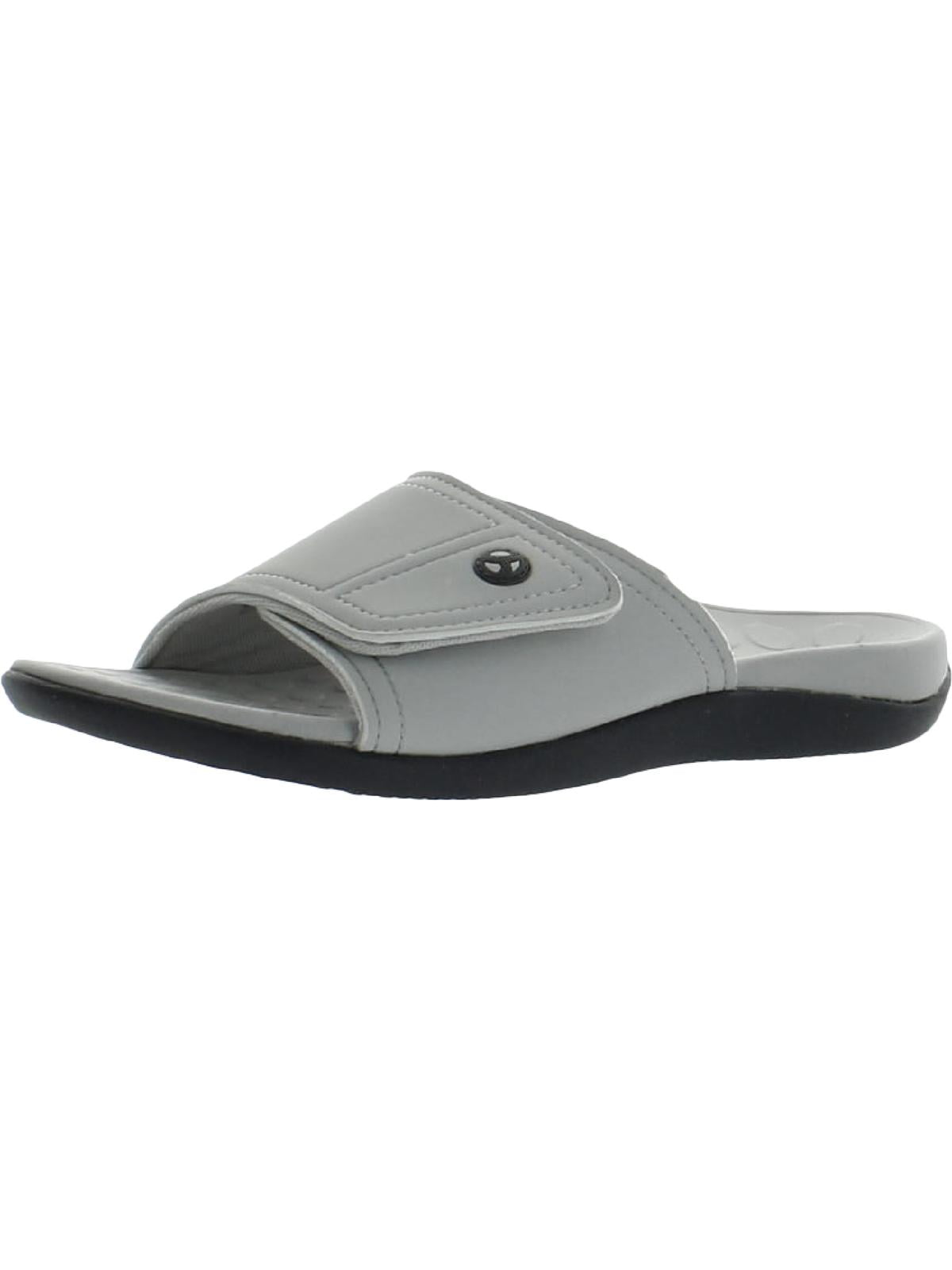 Vionic Mens 24 Kiwi Faux Leather Slip On Slide Sandals Walmart