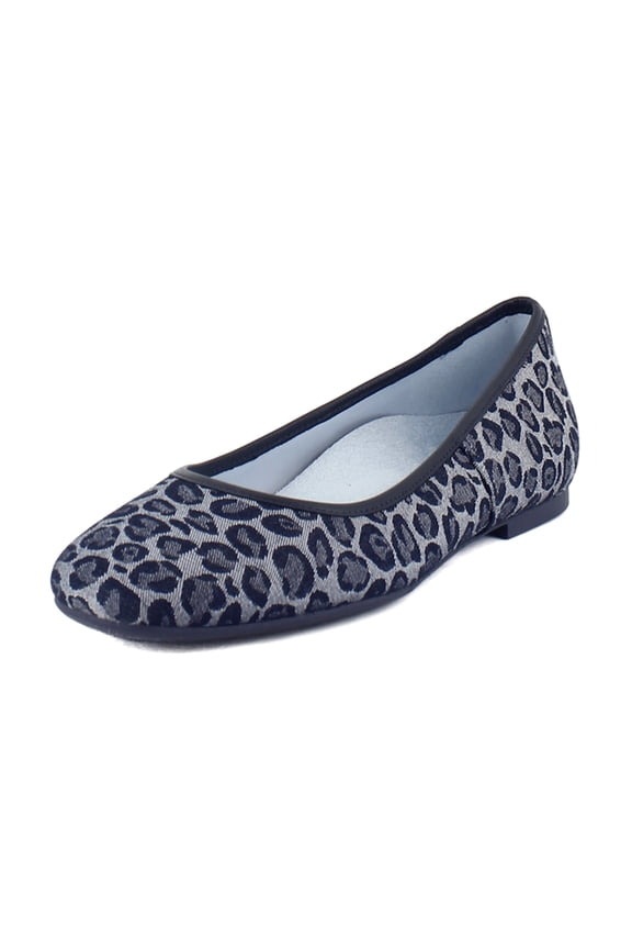 Women's Orinda 2 Ballet Flat Leopard Pattern Denim 7N