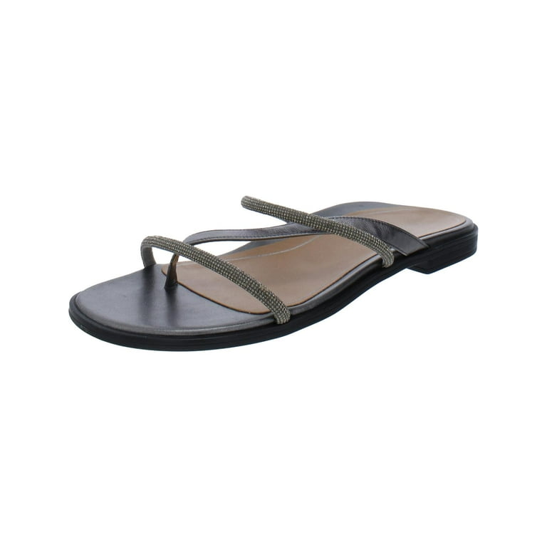 Vionic Womens Prism Leather Strappy Slide Sandals
