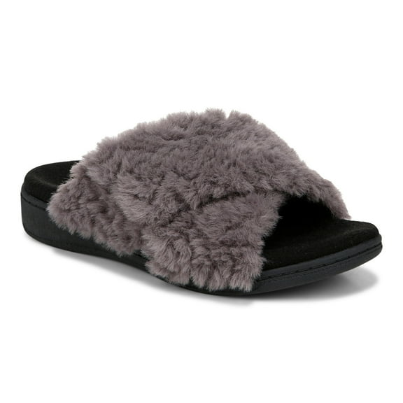 Vionic Women's Relax II Slides Slippers Charcoal Grey Fabric 8M