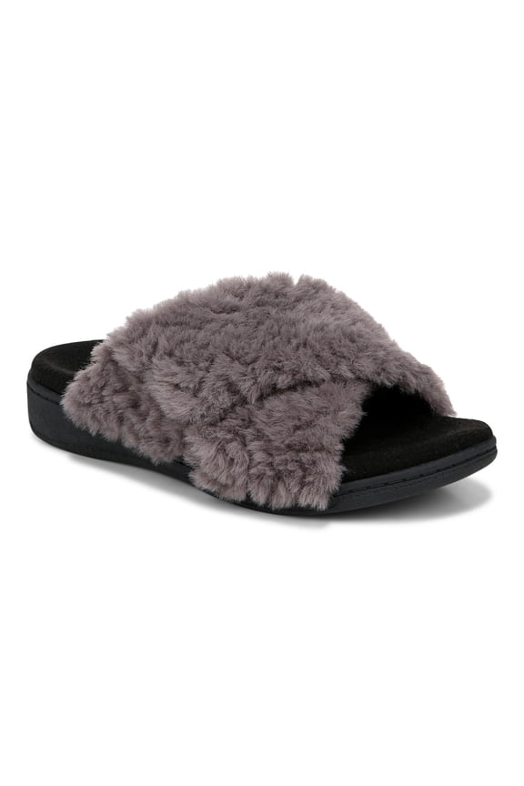 J0895F4020 Vionic Women's Relax Ii Slides Mary Jane Flat Charcoal Grey Size 7