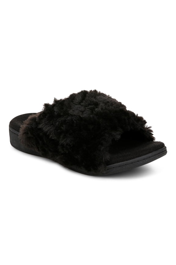 Women's Relax II Slides Slippers Black Fabric 1 12M