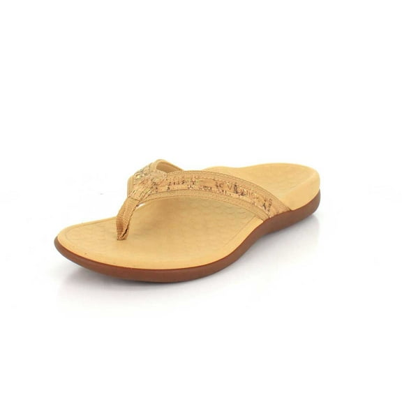 Vionic Tide II - Women's Leather Orthotic Sandals - Ortha Gold Cork - 7 Medium
