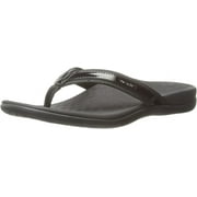 Vionic Tide II - Women's Leather Orthotic Sandals - Orthaheel Black - 8 Medium