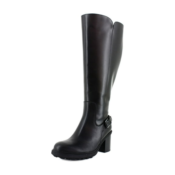 Vionic Womens Black Leather Trabuco Knee High Wide Calf Boots 8M