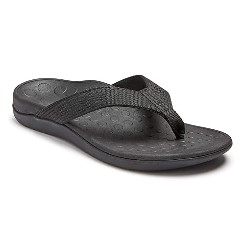 Orthaheel Unisex Black and Gray Wave Toe Post Sandals Size M 8 / W 9 Scholl Orthaheel Wave Orthotic Sandals | Black/Khaki | Free  main image 2
