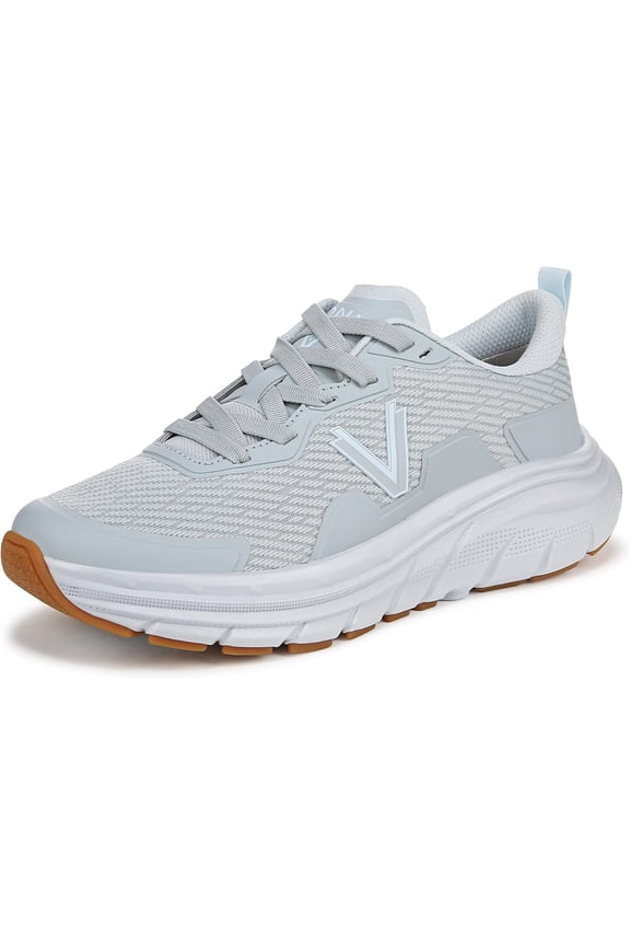 Walk Max Women's Lace Up Sneaker Vintage Blue Haze Linear Mesh 5W