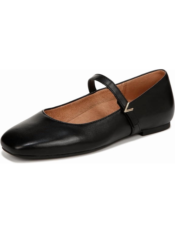 Women's Alameda Mary Jane Flat, Black Leather, 7, Medium