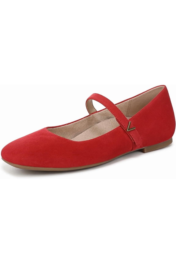 Women's Alameda Mary Janes Flat Red Suede 6N