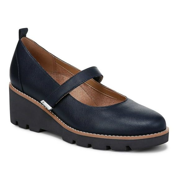 Vionic Women's Alma Mary Jane Wedge Pump Navy Blazer 7M