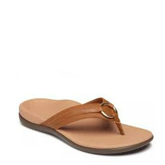 Vionic Women's Aloe Toe Post Sandal Mocha Leather - 10010887904