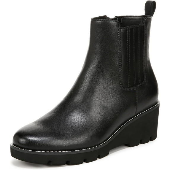 Vionic Women’s Aria Wedge Ankle Boot Black Leather 12M