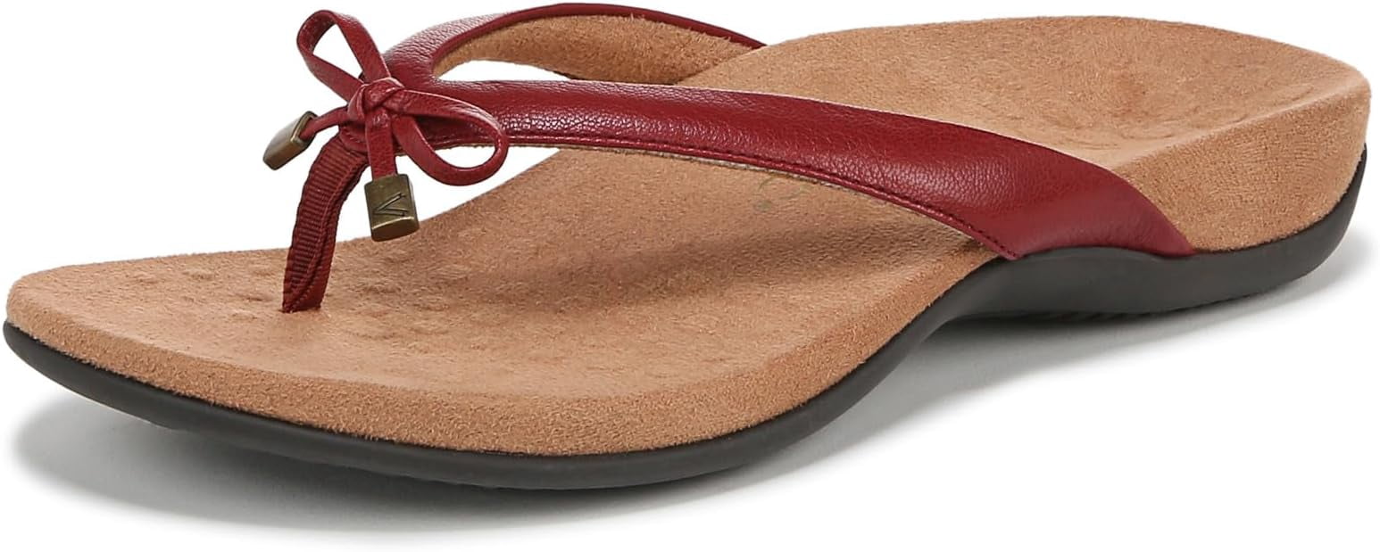 Vionic Bella Vionic Women's Bella Leather Thong Sandals Flip-Flop Syrah I0929L1601 ...