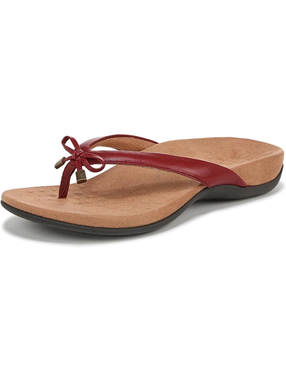 Women's Bella Leather Thong Sandals Flip-Flop Syrah I0929L1601