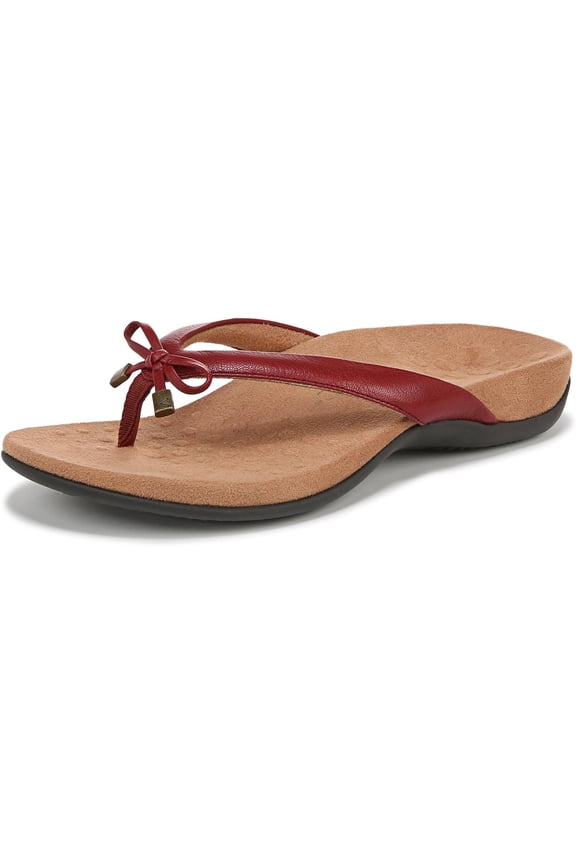 Women's Bella Leather Thong Sandals Flip-Flop Syrah I0929L1601
