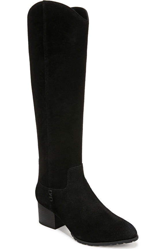Women's Bixby Knee High Boot Black Suede Wide Calf 10M