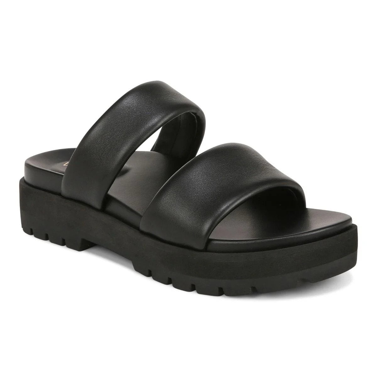 Vionic Women's Modesto Platform Lug Sandal, Black Nappa Leather
