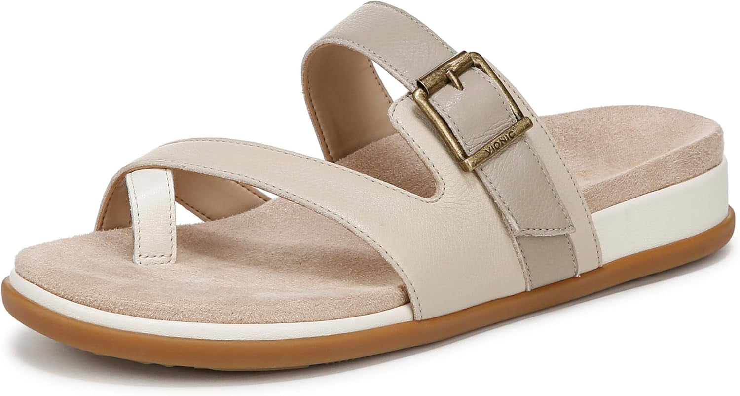 Women's Carmela Strappy Slide Sandal Ivory Leather 10M