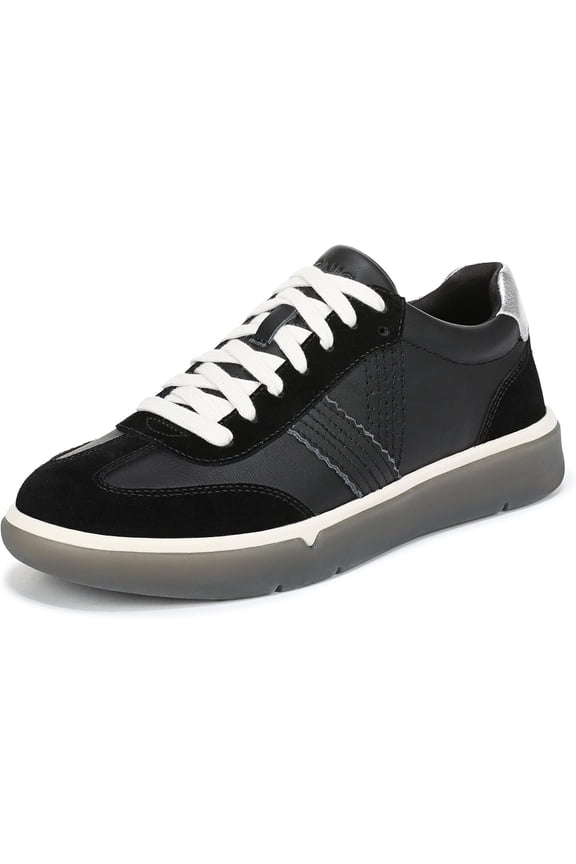 Women's City Walk Platform Sneaker Black Leather 10W