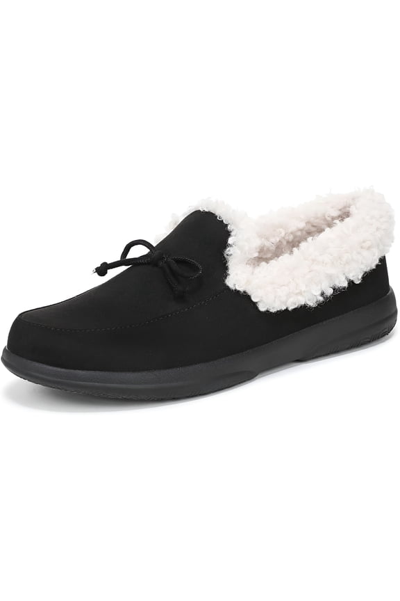 Women's Claribel Orthotic Supportive Slipper Black Microfiber 9.5W
