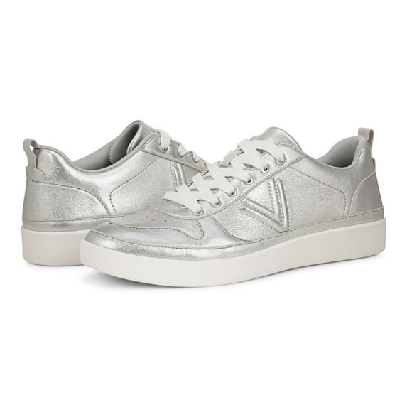 Vionic Elise Women's Fashion Sneakers Silver Leather Size 9 M