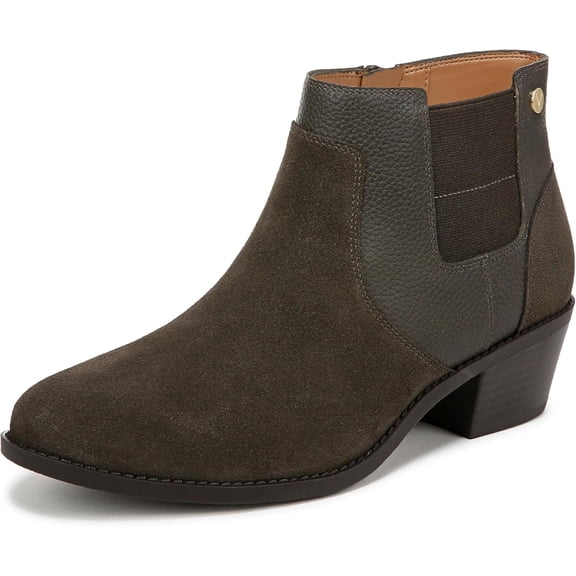 Vionic Women's Finn Ankle Bootie Dark Green Suede 8W